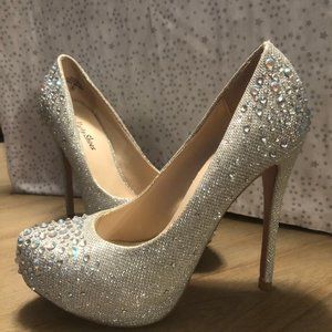 Silver Rhinestone Cinderella 5"inch Heel